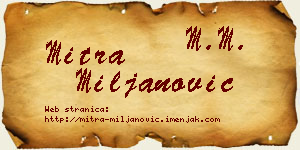 Mitra Miljanović vizit kartica